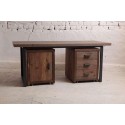 Stół-biurko-szafka ze starego drewna - 3 w 1