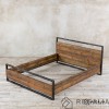 Łóżko industrialne - stare drewno